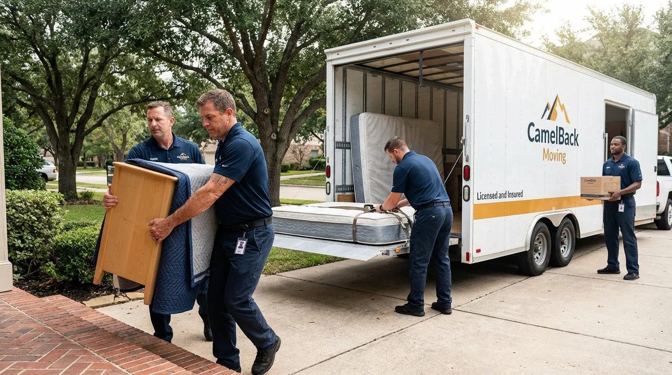 Crew loading residential truck for cross-state move from South Plainfield, NJ