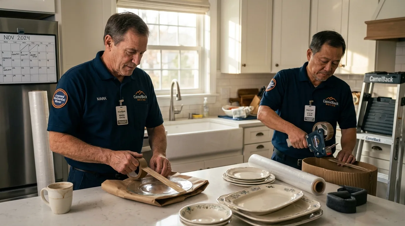 Professional crew packing kitchen dishware in South Plainfield, NJ