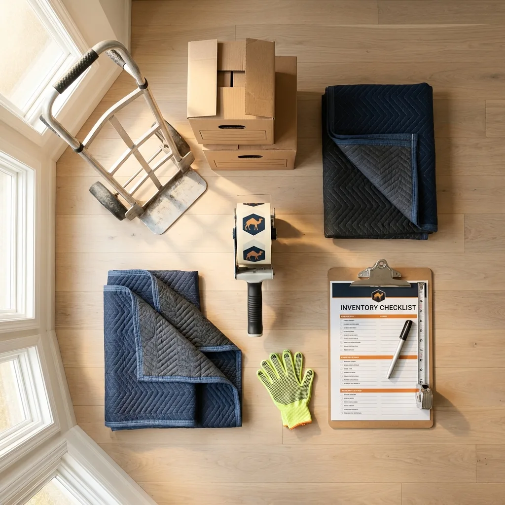 Professional moving supplies and packing materials layout for South Plainfield residential relocations